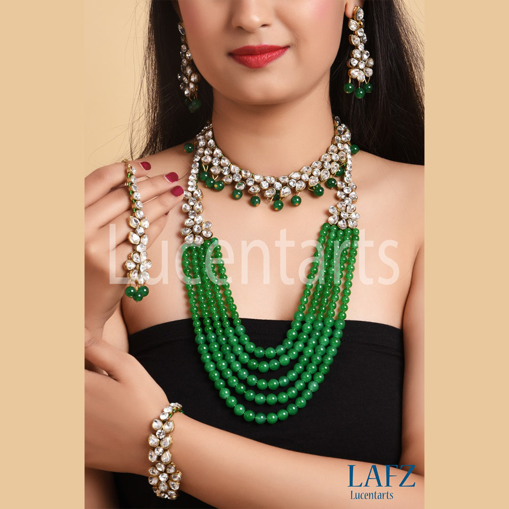 Lucentarts Jewellery Kundan Stone Bridal Set