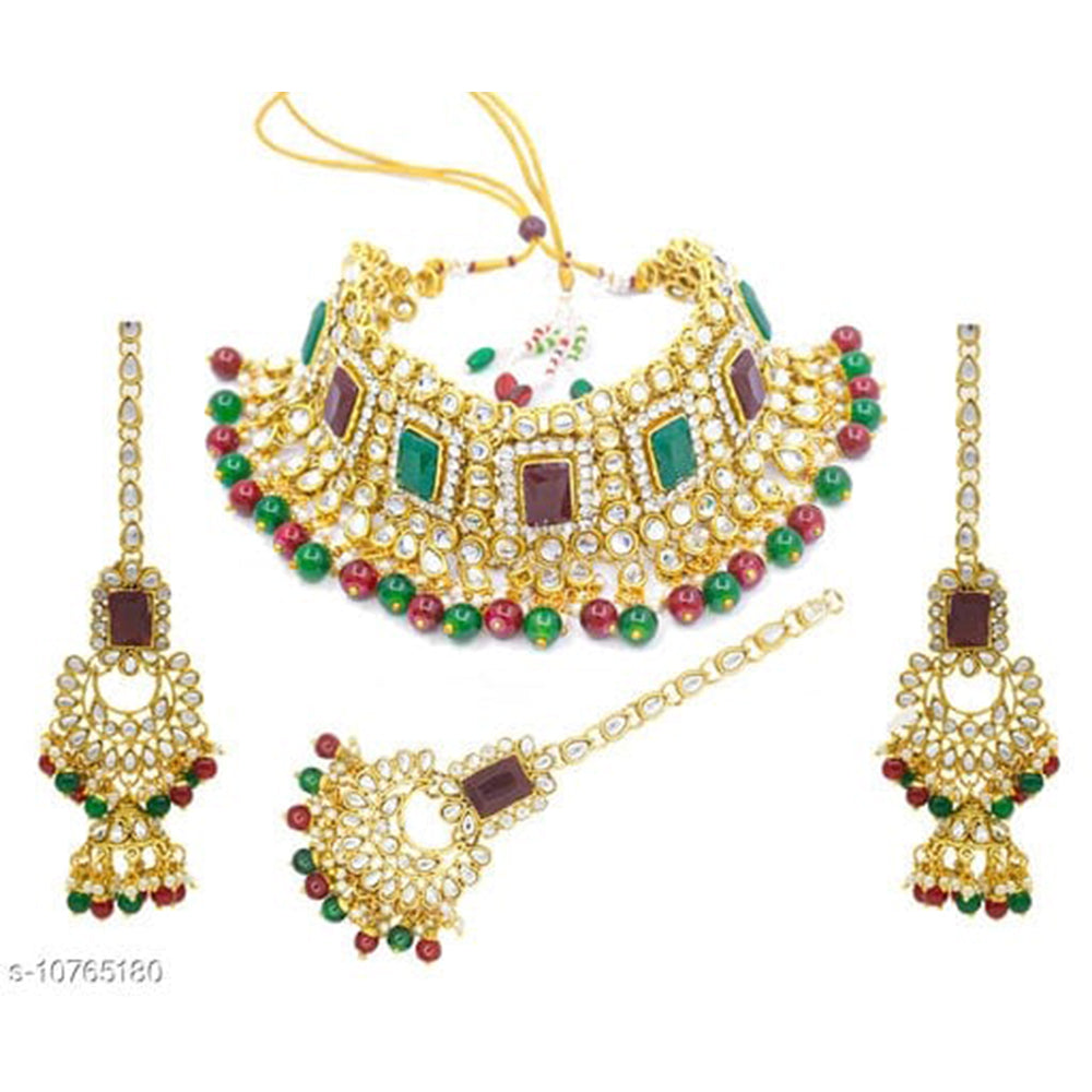 Lucentarts Jewellery Kundan Stone Necklace Set