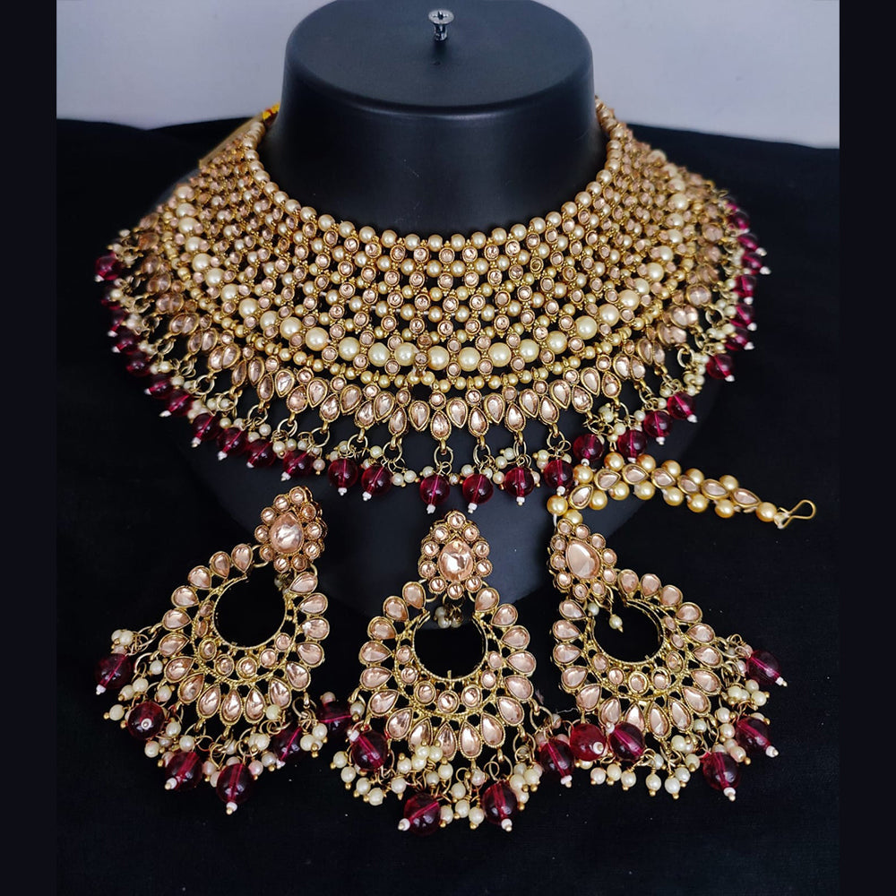 Lucentarts Jewellery Kundan Stone Choker Necklace Set