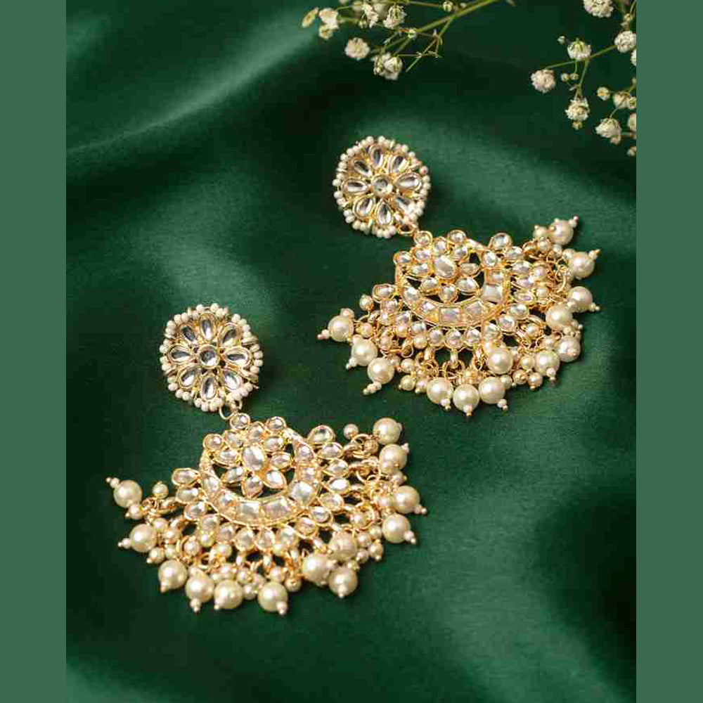 Lucentarts Jewellery Kundan Stone Dangler Earrings