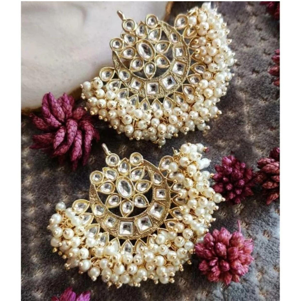 Lucentarts Jewellery Kundan Stone Dangler Earrings