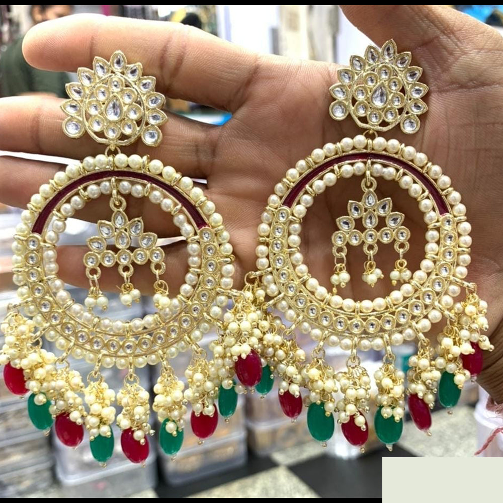 Lucentarts Jewellery Kundan Stone Dangler Earrings