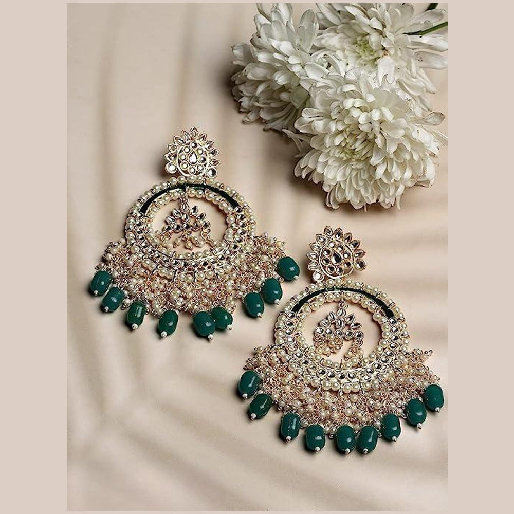 Lucentarts Jewellery Kundan Stone Dangler Earrings