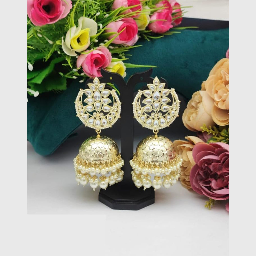 Lucentarts Jewellery Kundan Stone Jhumki Earrings