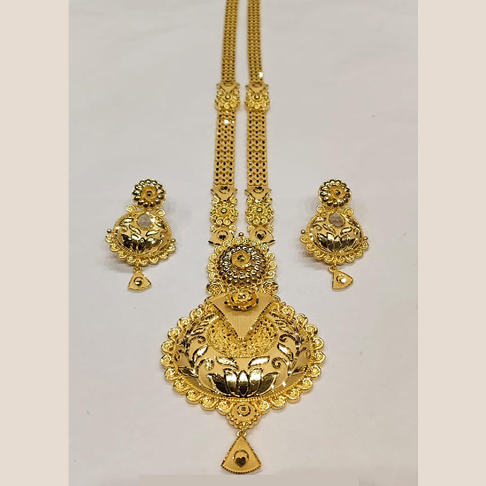 Sunrise Gold Forming Gold Long Necklace Set