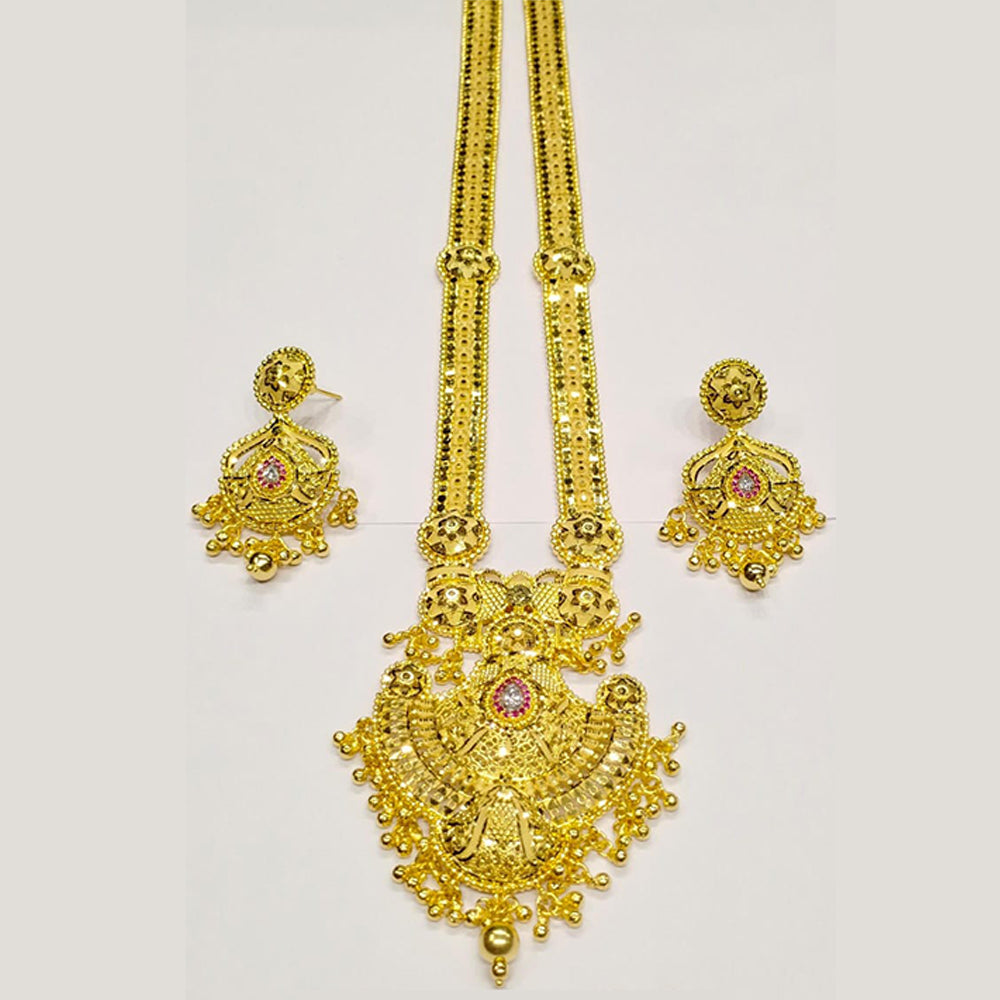 Sunrise Gold Forming Gold Long Necklace Set