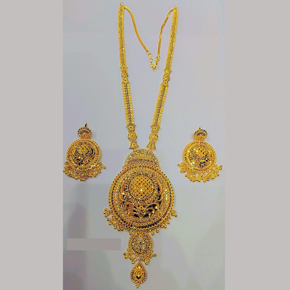 Sunrise Gold Forming Gold Long Necklace Set