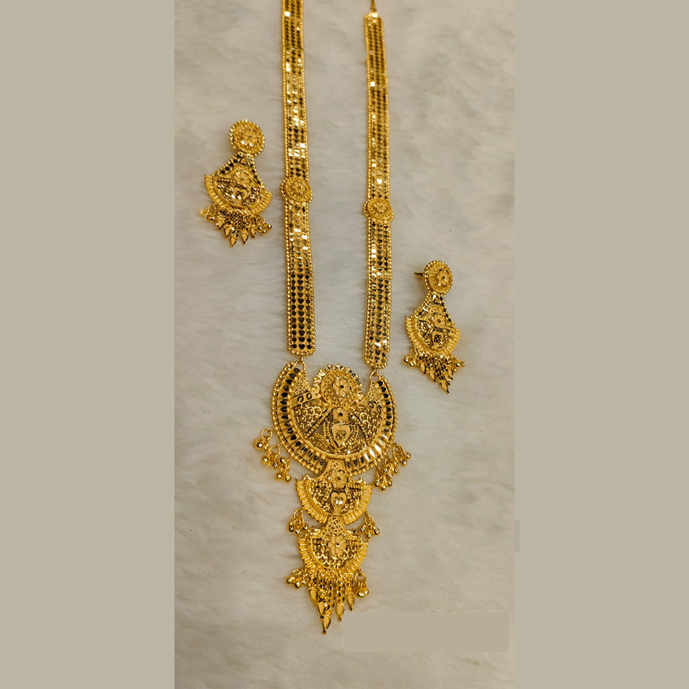 Sunrise Gold Forming Gold Long Necklace Set