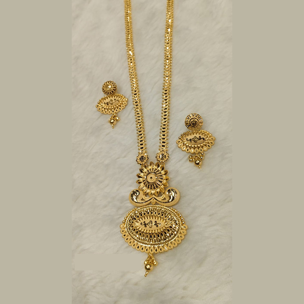 Sunrise Gold Forming Gold Long Necklace Set