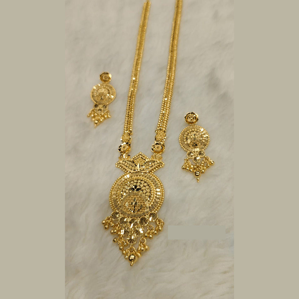 Sunrise Gold Forming Gold Long Necklace Set