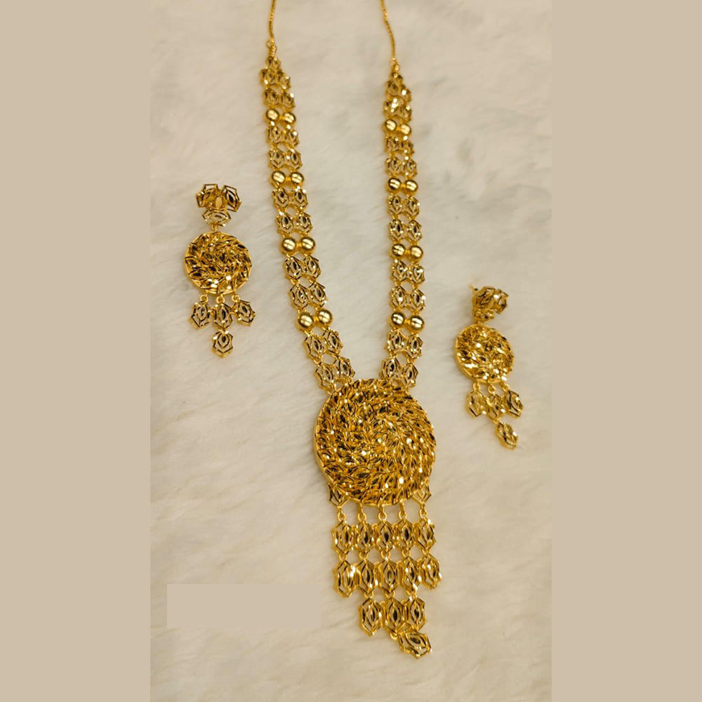 Sunrise Gold Forming Gold Long Necklace Set