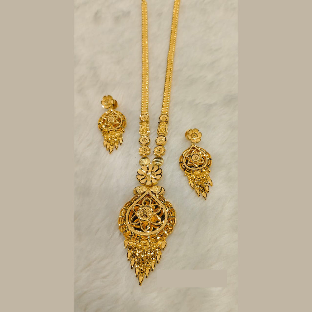 Sunrise Gold Forming Gold Long Necklace Set