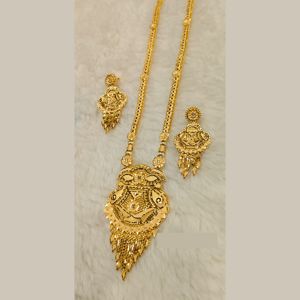 Sunrise Gold Forming Gold Long Necklace Set