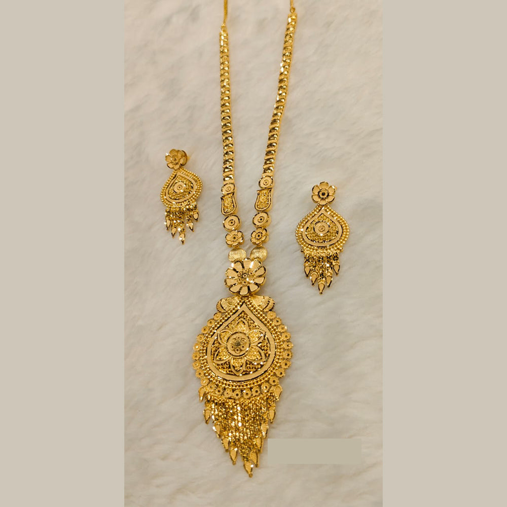 Sunrise Gold Forming Gold Long Necklace Set