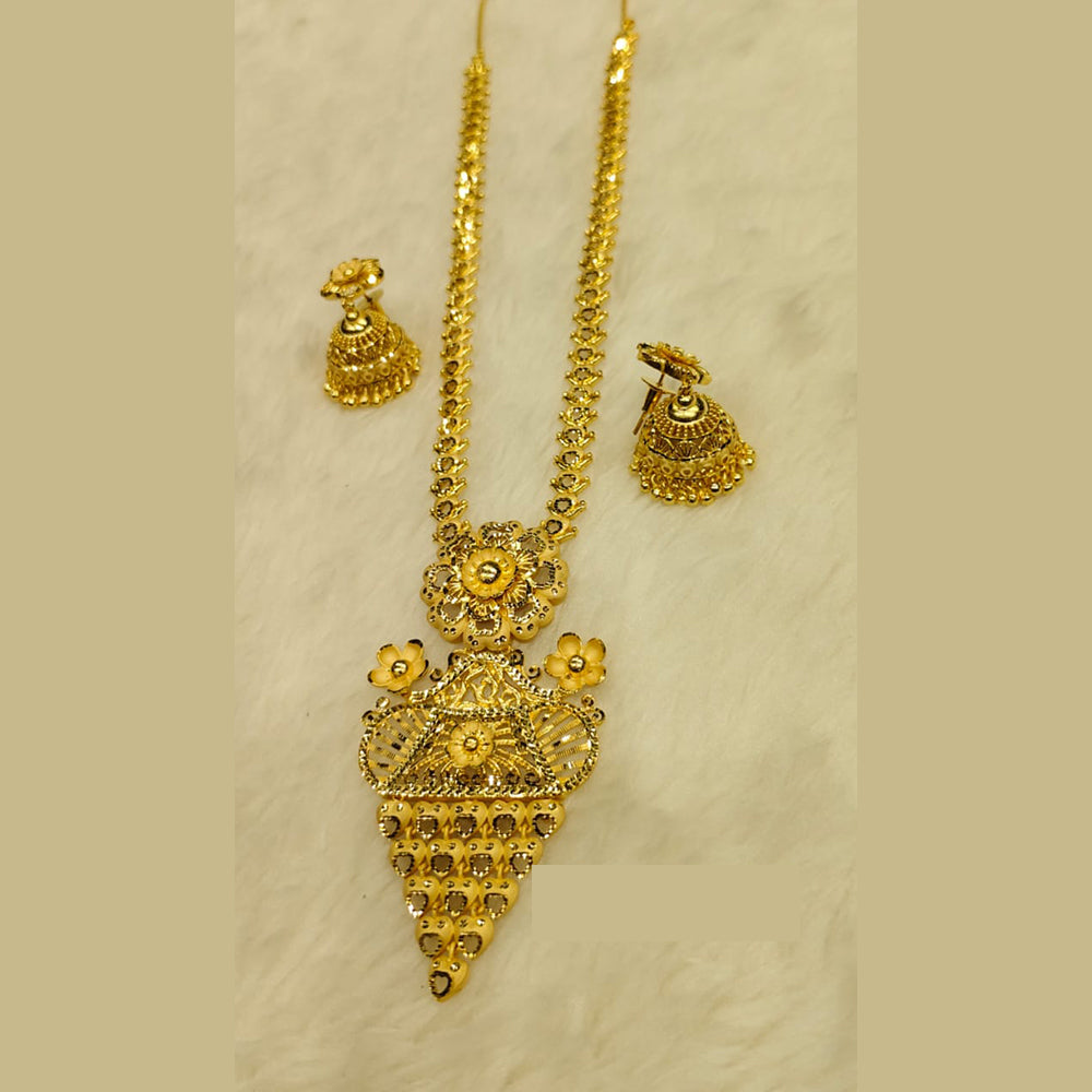 Sunrise Gold Forming Gold Long Necklace Set