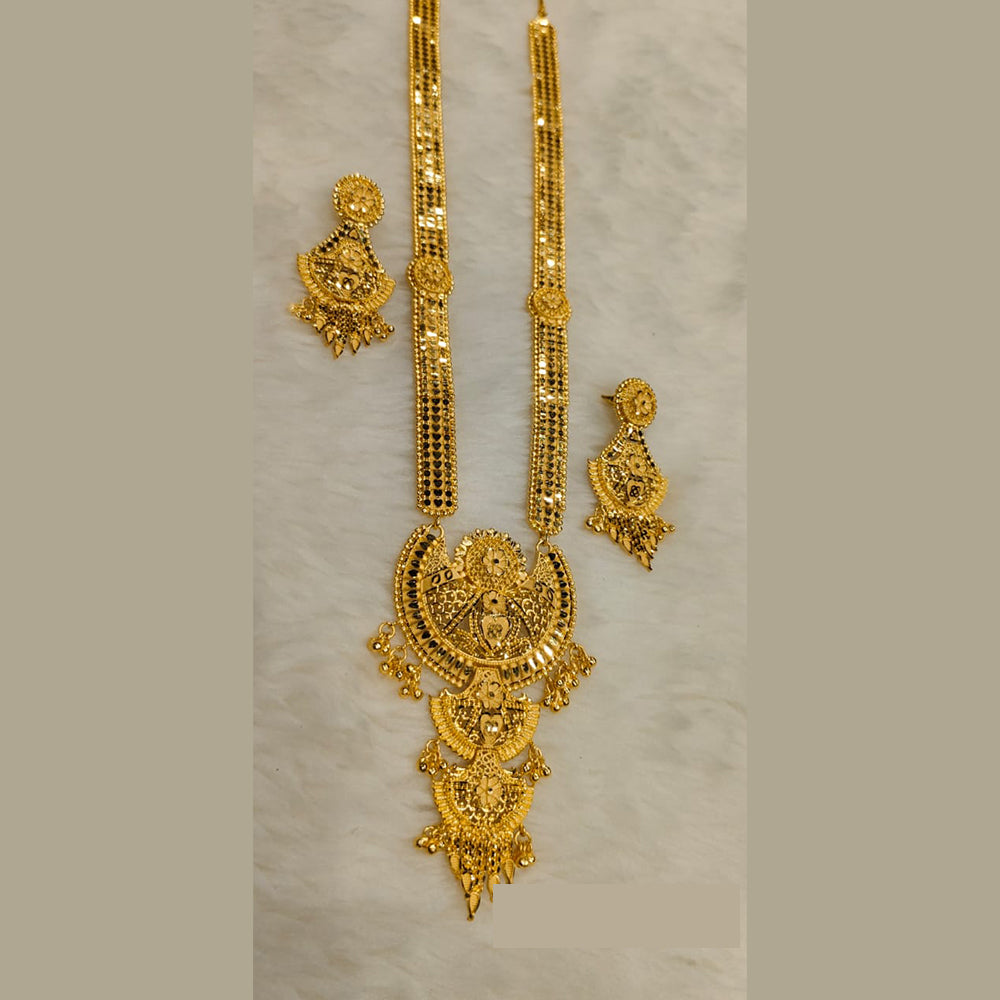 Sunrise Gold Forming Gold Long Necklace Set