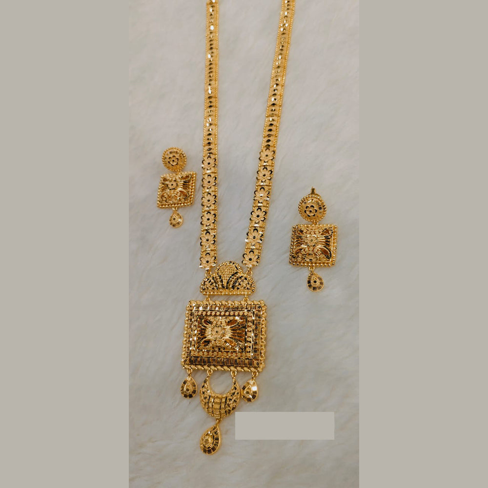 Sunrise Gold Forming Gold Long Necklace Set