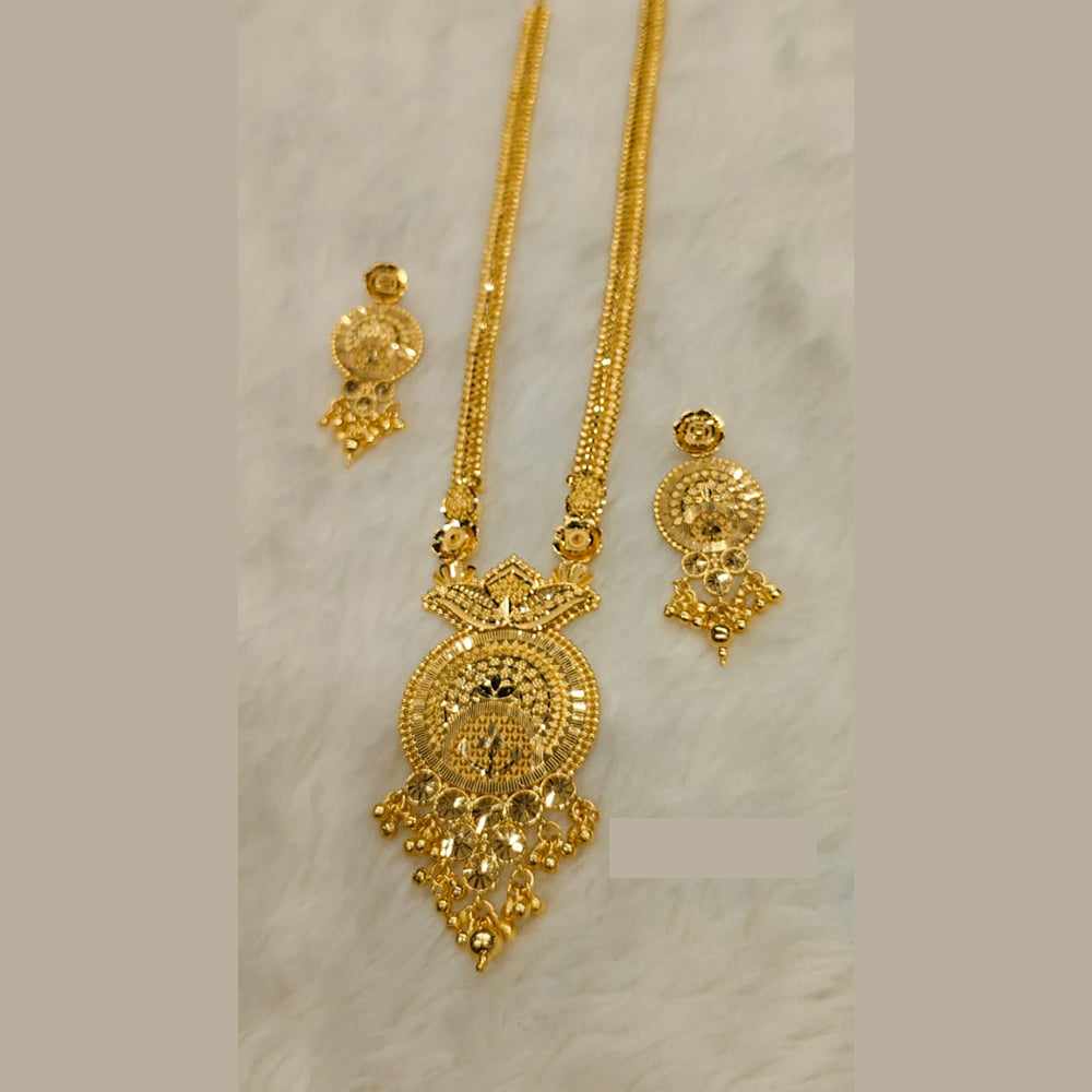 Sunrise Gold Forming Gold Long Necklace Set