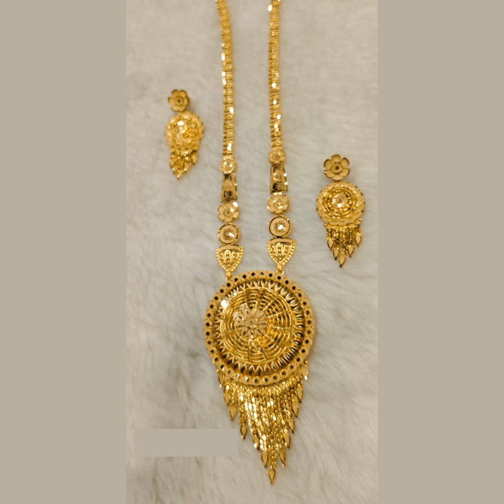 Sunrise Gold Forming Gold Long Necklace Set