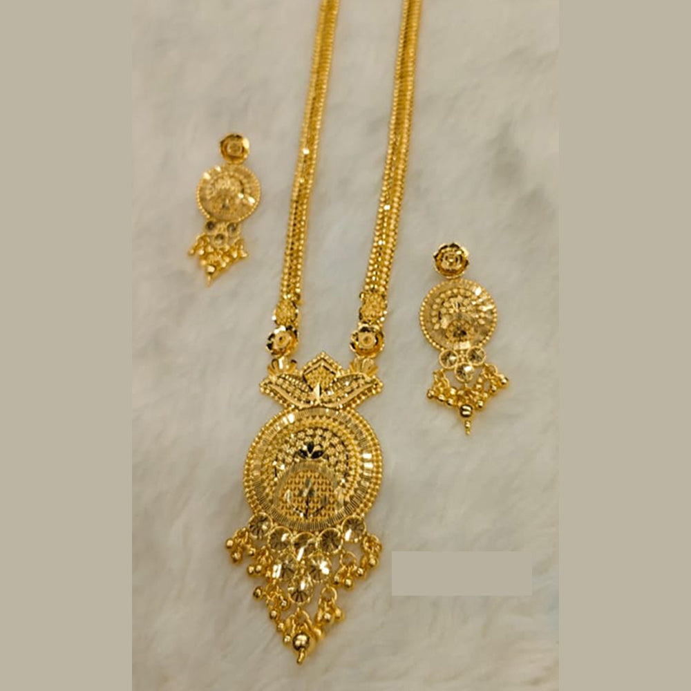 Sunrise Gold Forming Gold Long Necklace Set