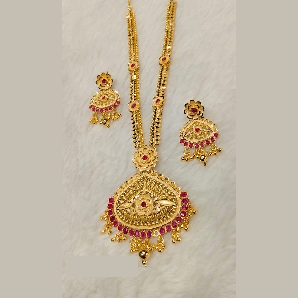 Sunrise Gold Forming Gold Long Necklace Set