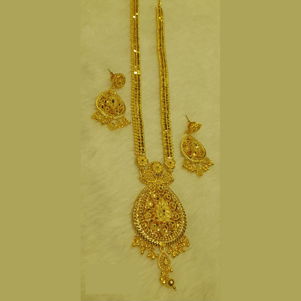 Sunrise Gold Forming Gold Long Necklace Set