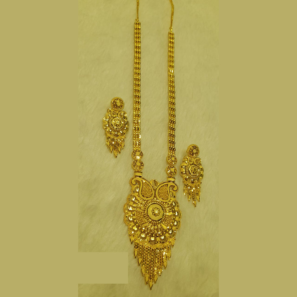 Sunrise Gold Forming Gold Long Necklace Set