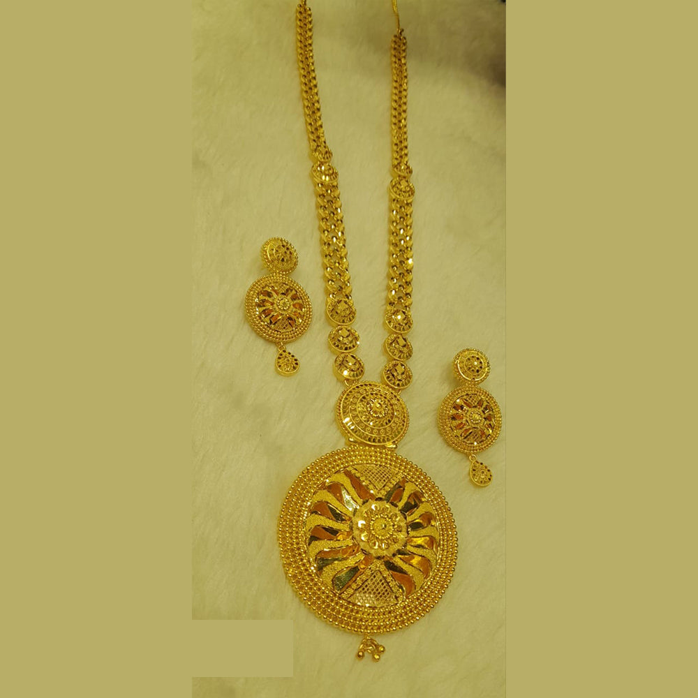 Sunrise Gold Forming Gold Long Necklace Set