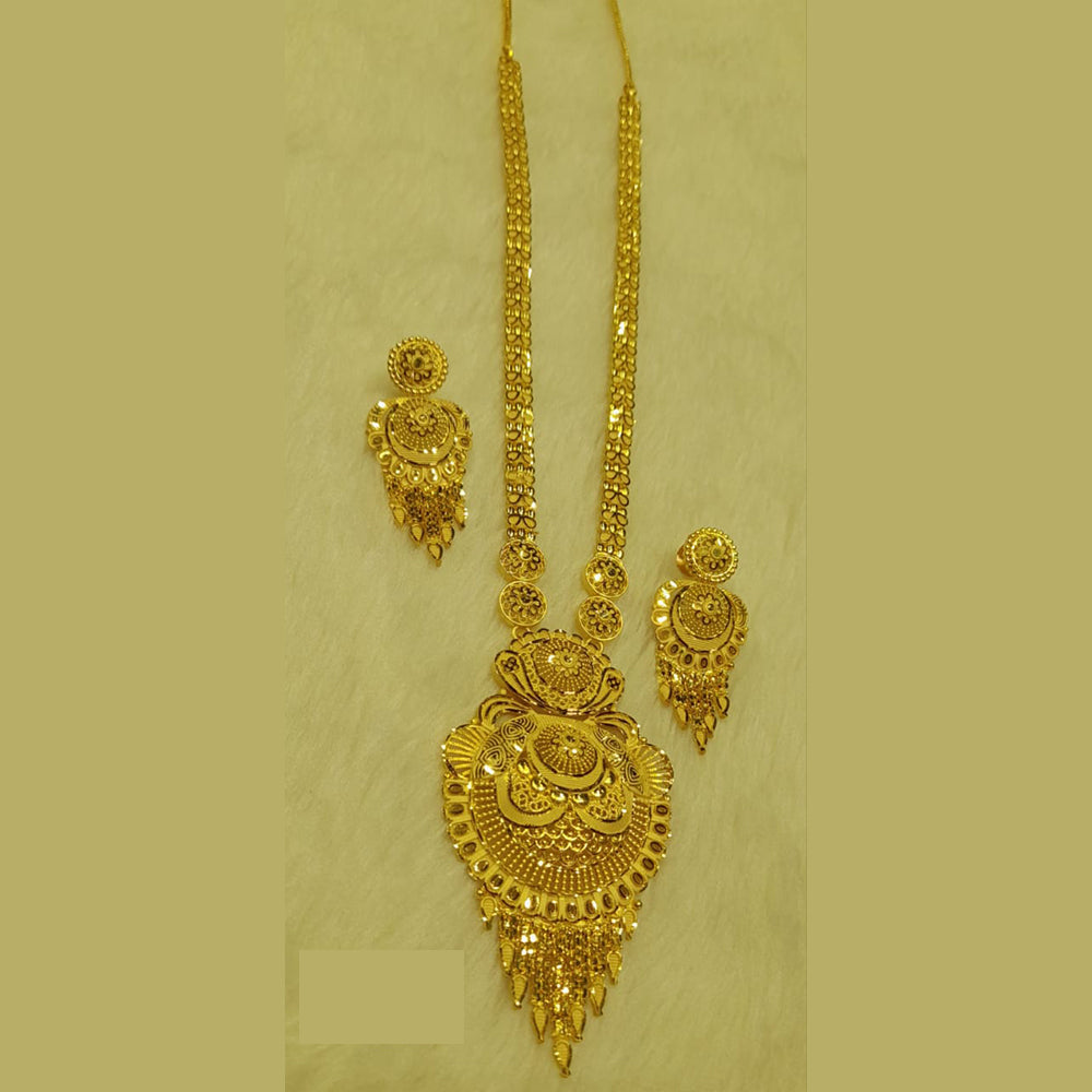 Sunrise Gold Forming Gold Long Necklace Set