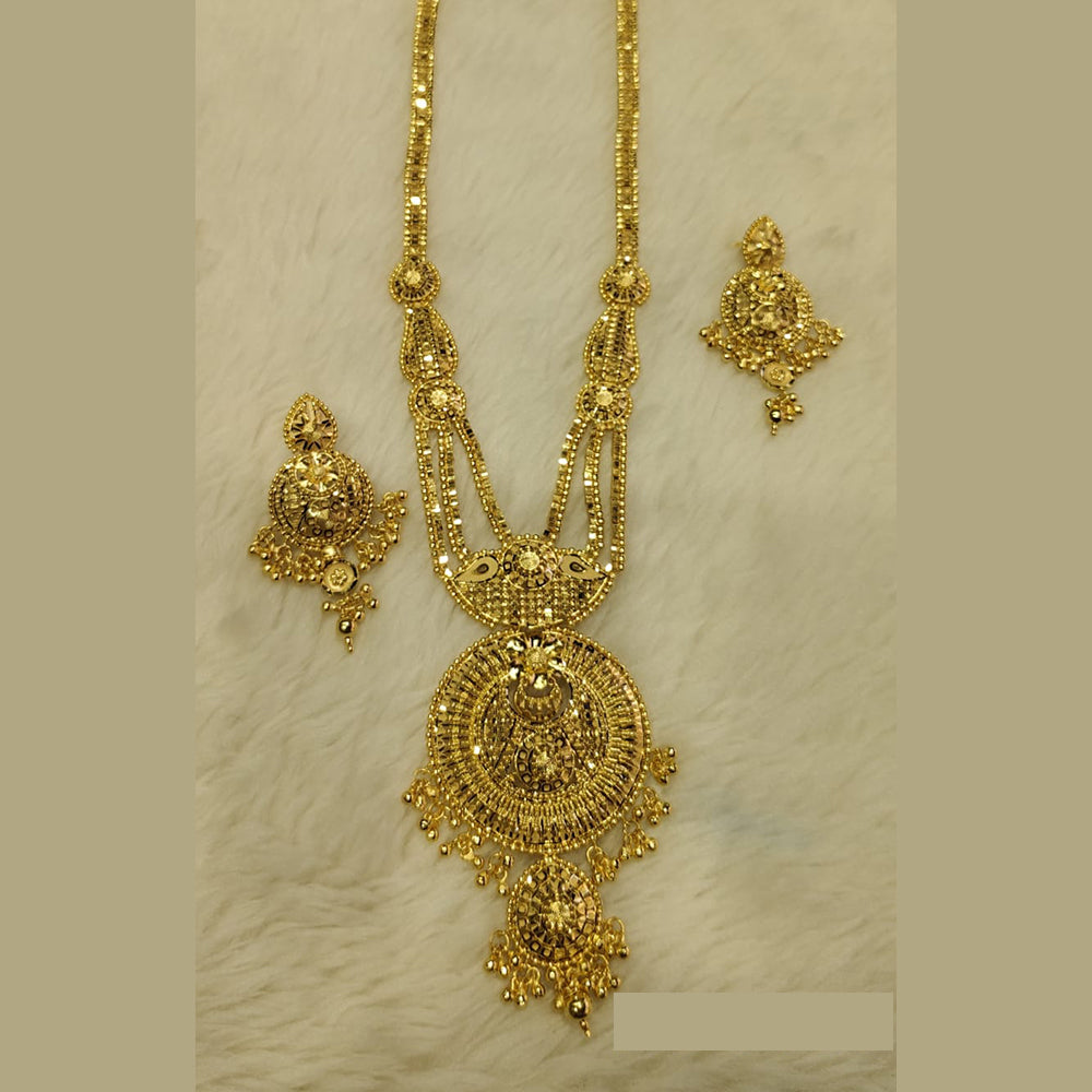 Sunrise Gold Forming Gold Long Necklace Set