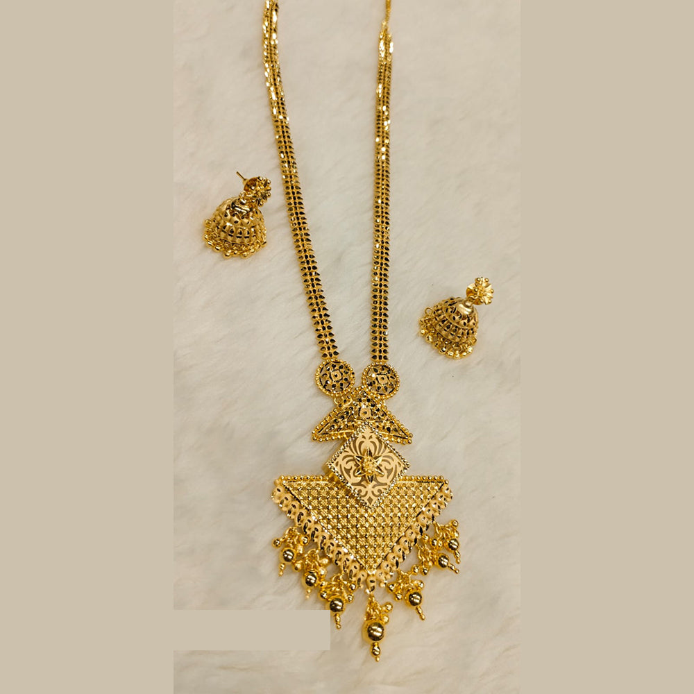 Sunrise Gold Forming Gold Long Necklace Set