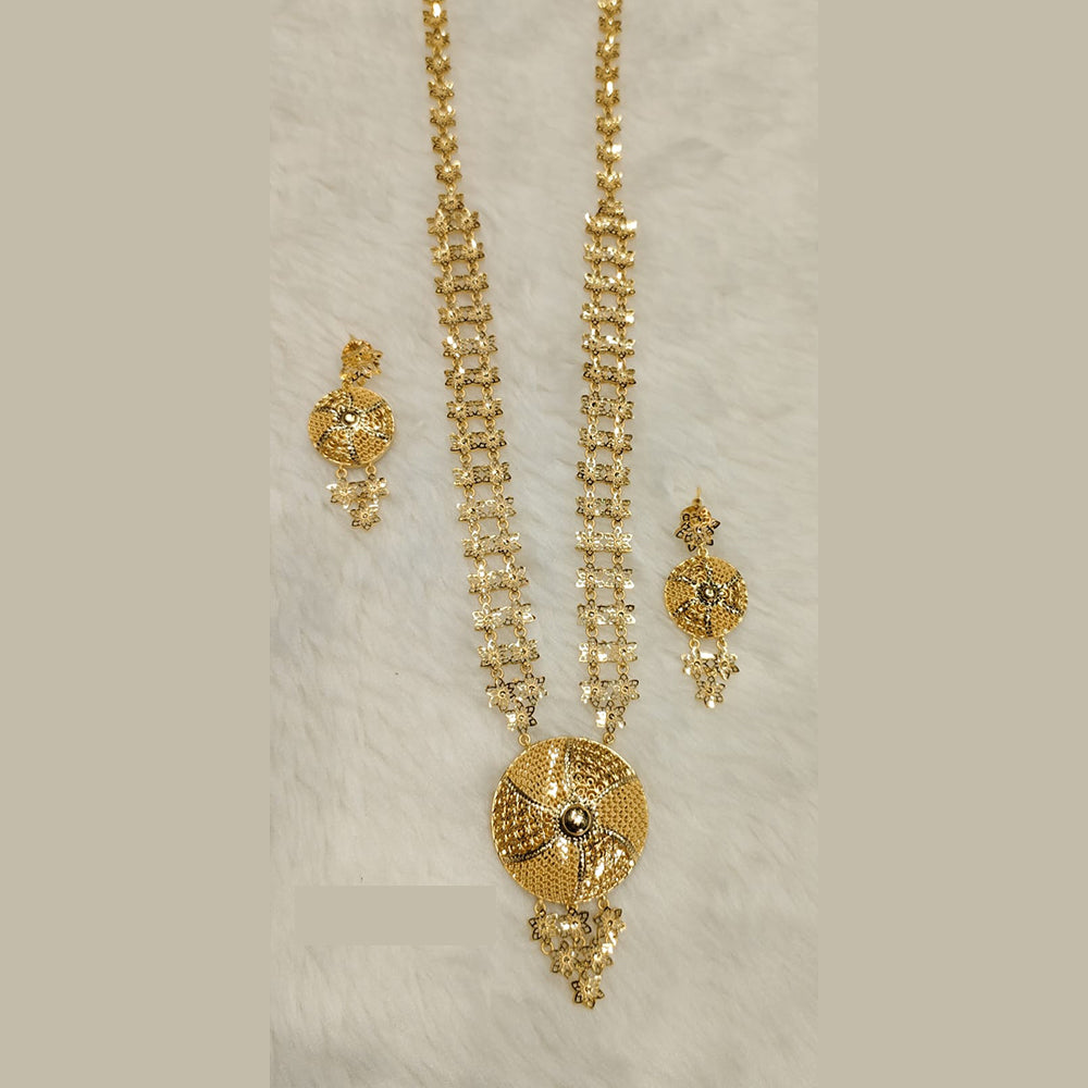 Sunrise Gold Forming Gold Long Necklace Set