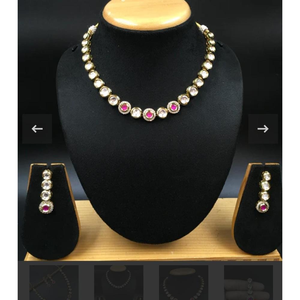 FS Collection Kundan Stone Necklace Set