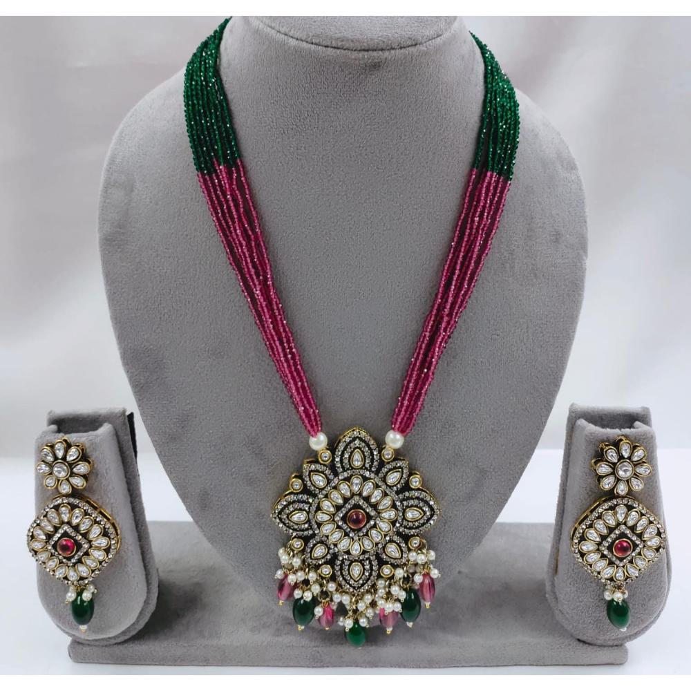 FS Collection Kundan And Stone Necklace Set