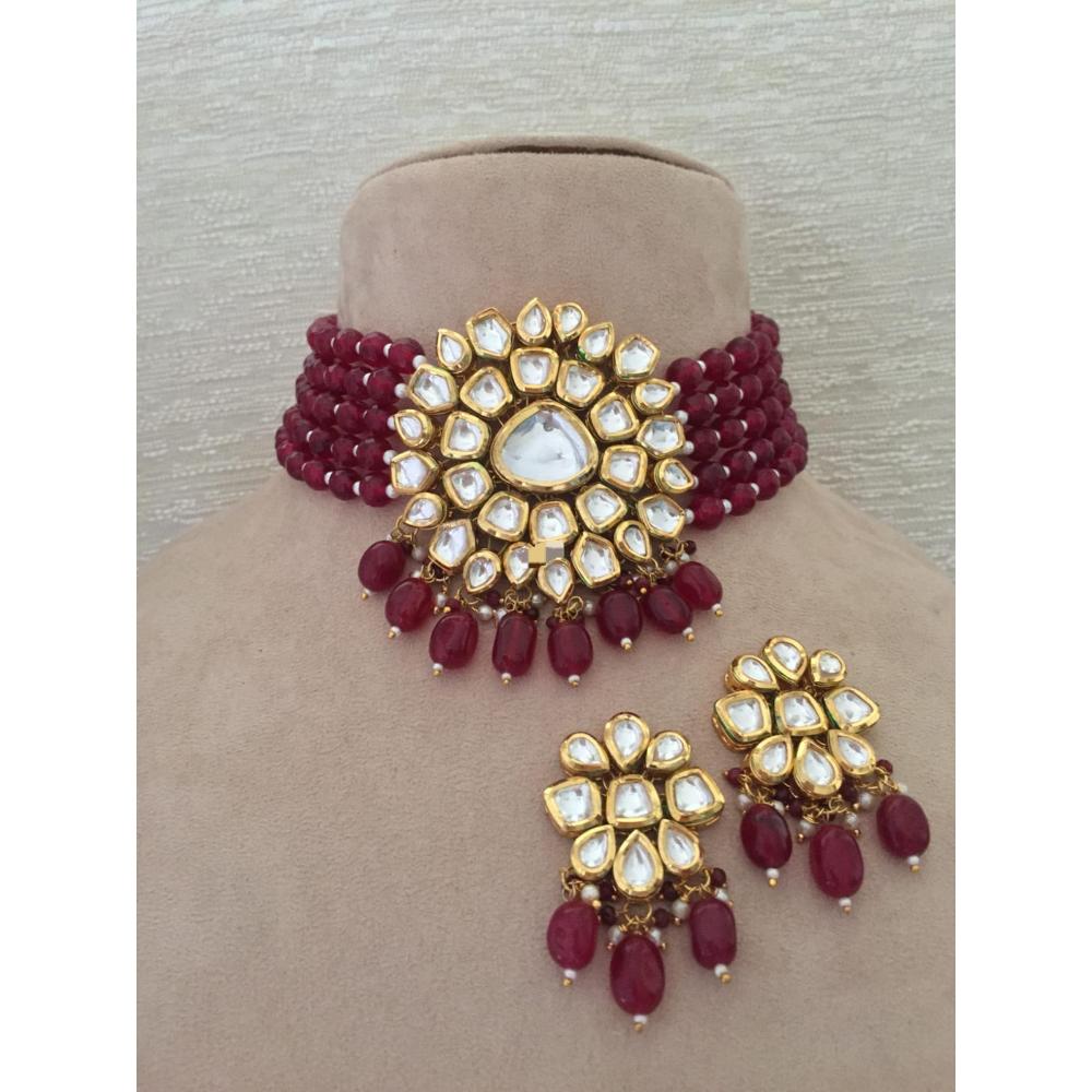 FS Collection Kundan Stone Necklace Set