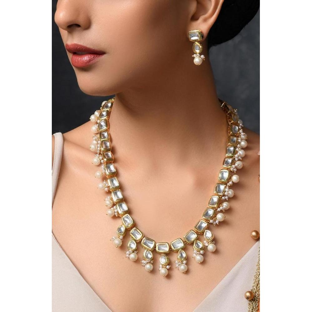 FS Collection Kundan Stone Necklace Set