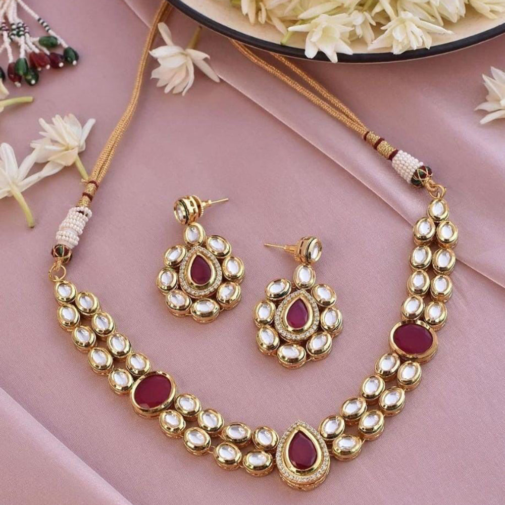 FS Collection Kundan Stone Necklace Set