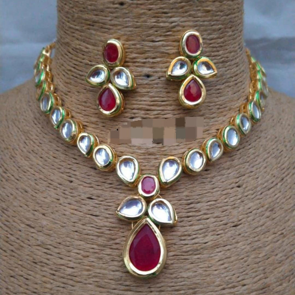 FS Collection Kundan Stone Necklace Set