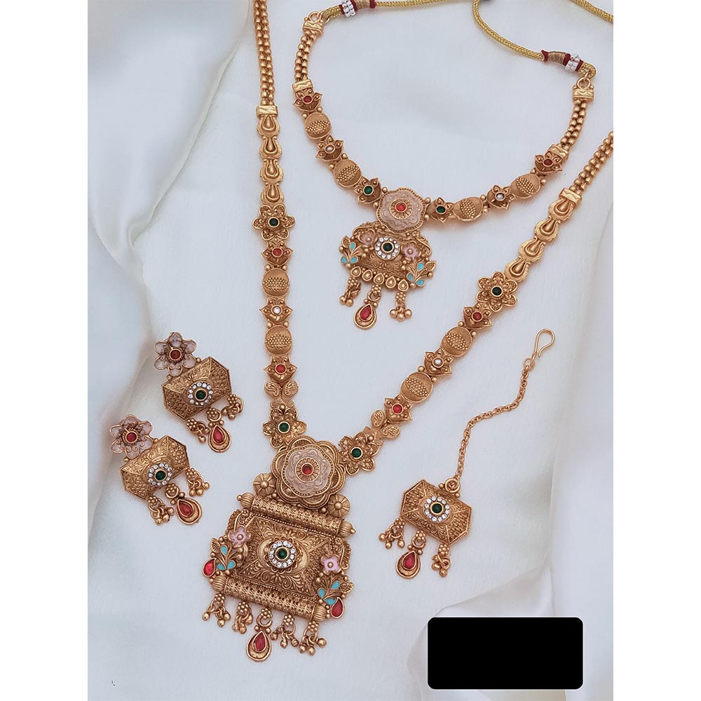 FS Collection Pota Stone Double Necklace Set