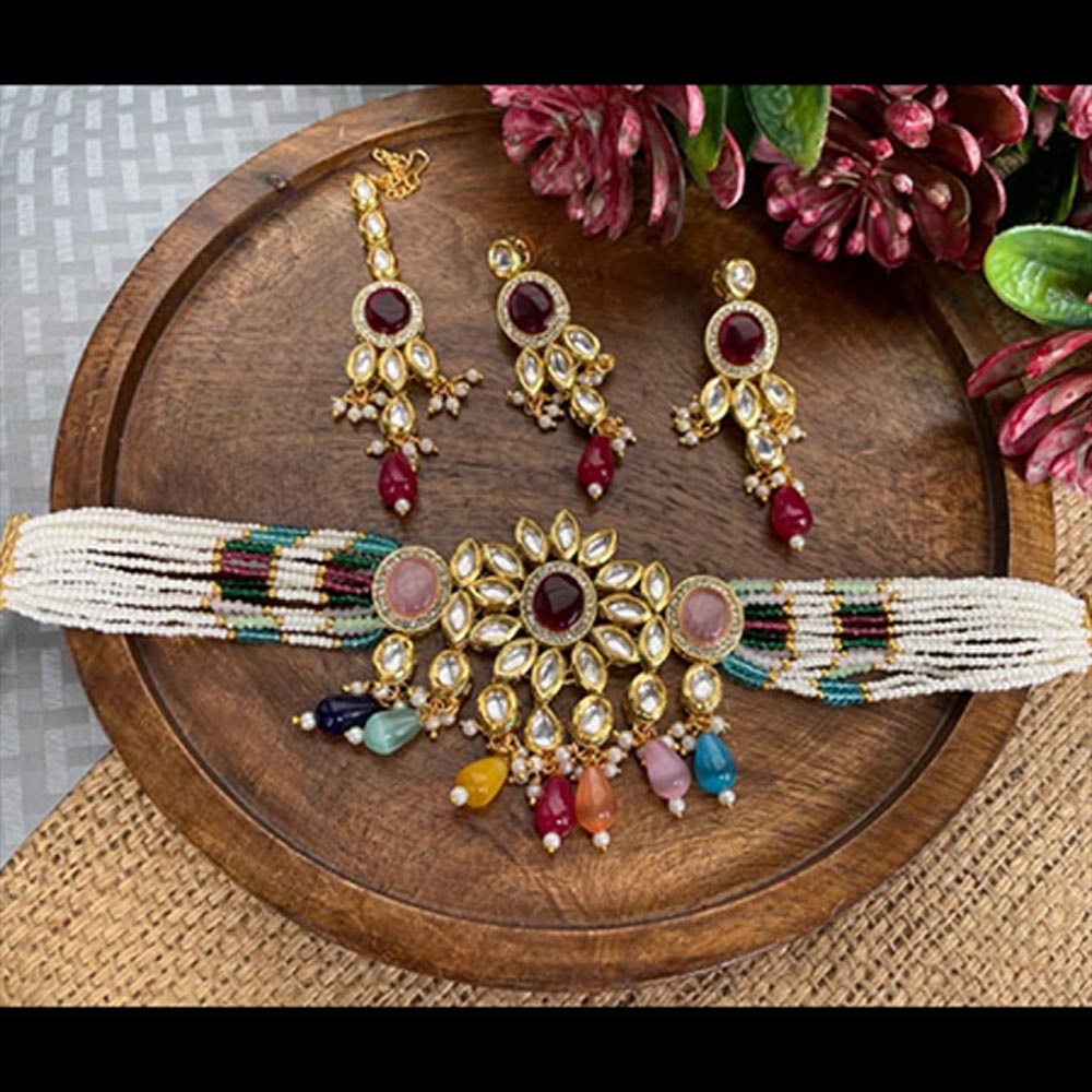 FS Collection Kundan Stone Necklace Set