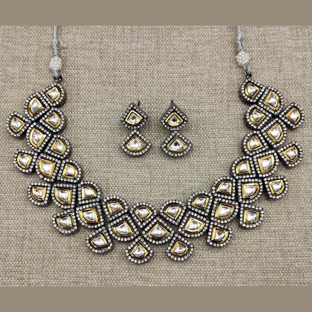 FS Collection Kundan & Austrian Stone Necklace Set