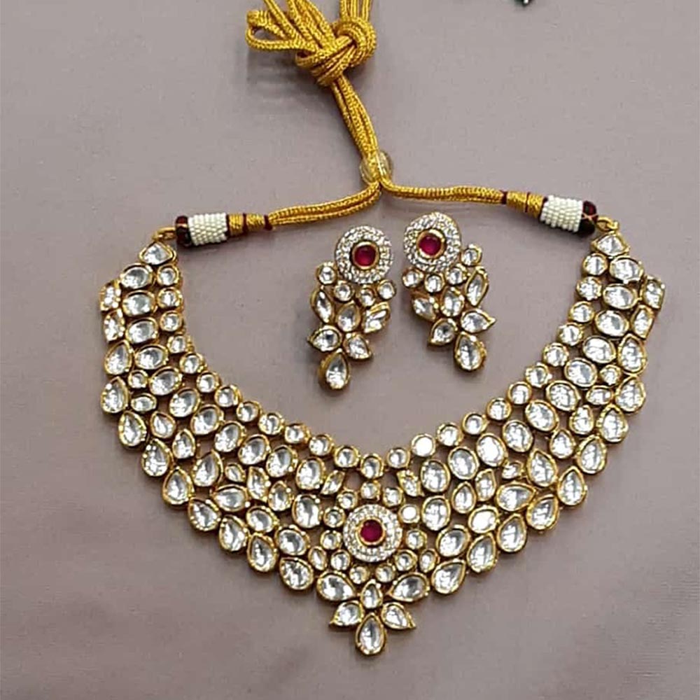 FS Collection Kundan Stone Necklace Set