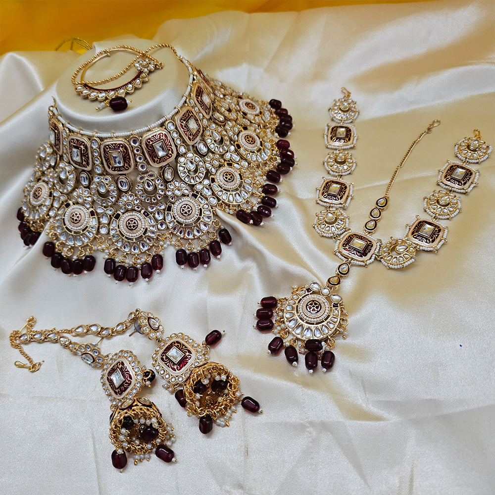 Gehana Mahal Crystal And  Kundan Stone Bridal Set