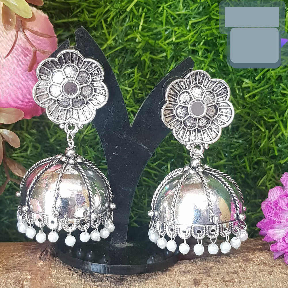 Shreeji Creation Oxidised Plated Peacock Dangler Earrings