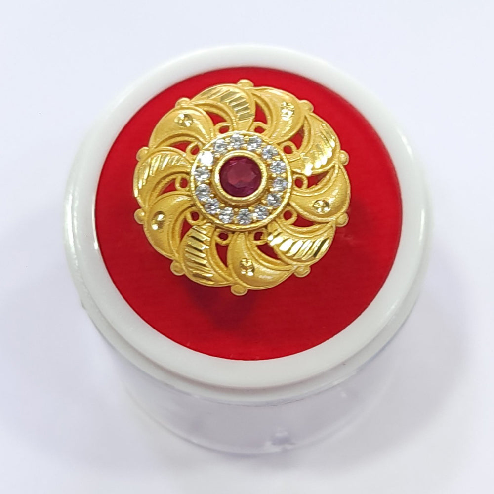 Raiya Raj Forming Gold Plated Austrian Stone Adjustable Rings