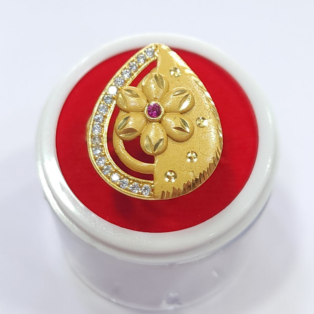 Raiya Raj Forming Gold Plated Austrian Stone Adjustable Rings