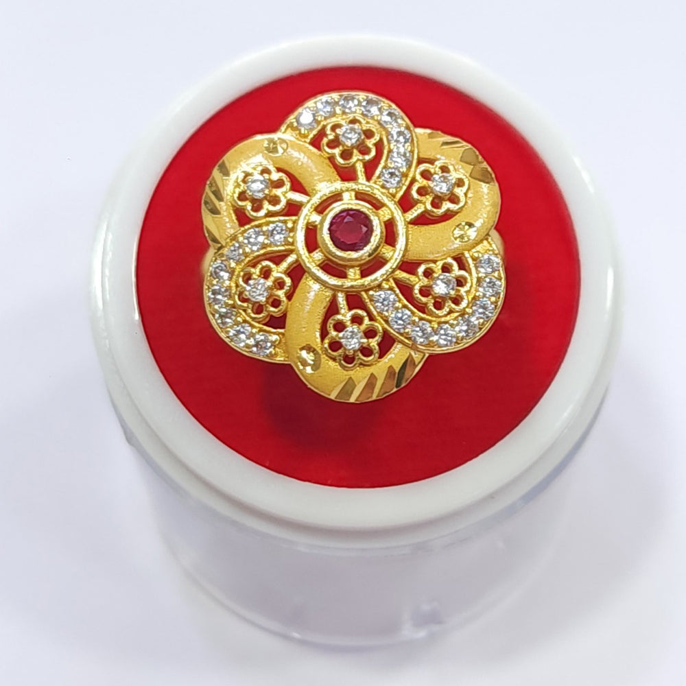 Raiya Raj Forming Gold Plated Austrian Stone Adjustable Rings