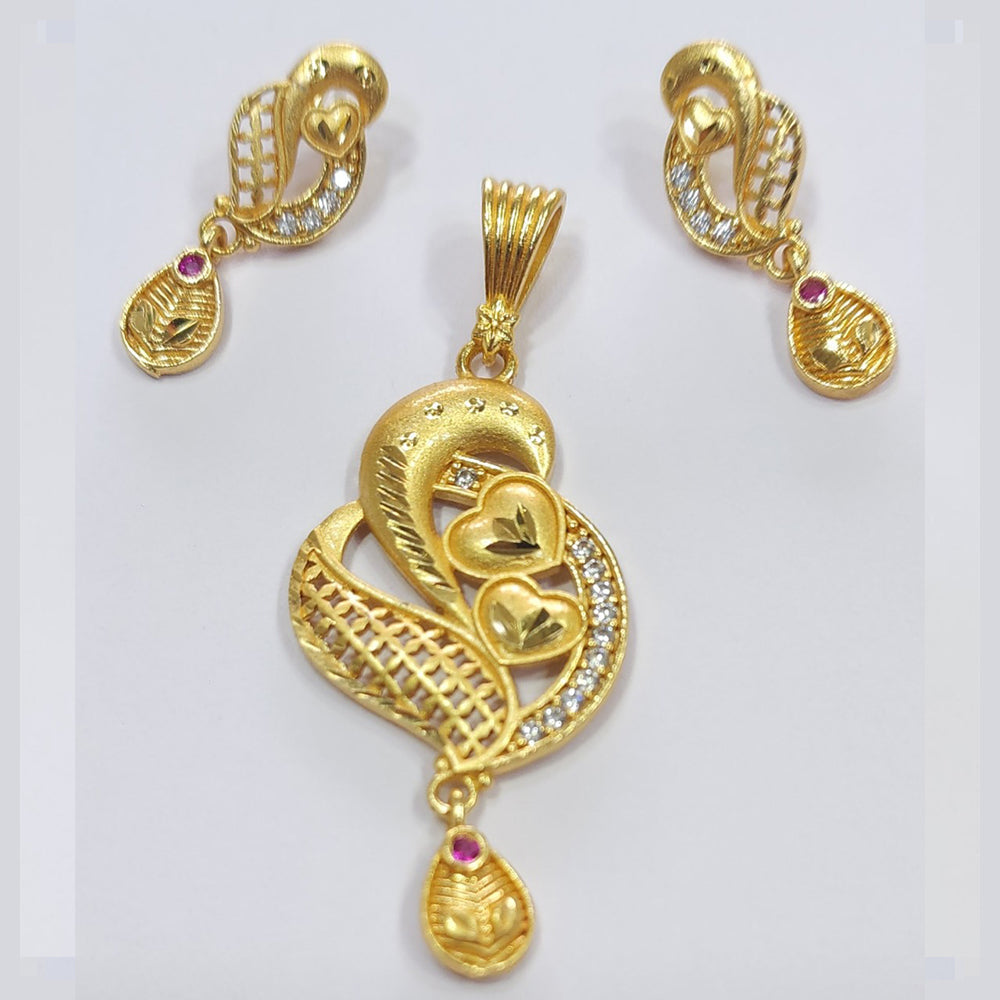 Raiya Raj Forming Gold Plated Austrian Stone Pendant Set