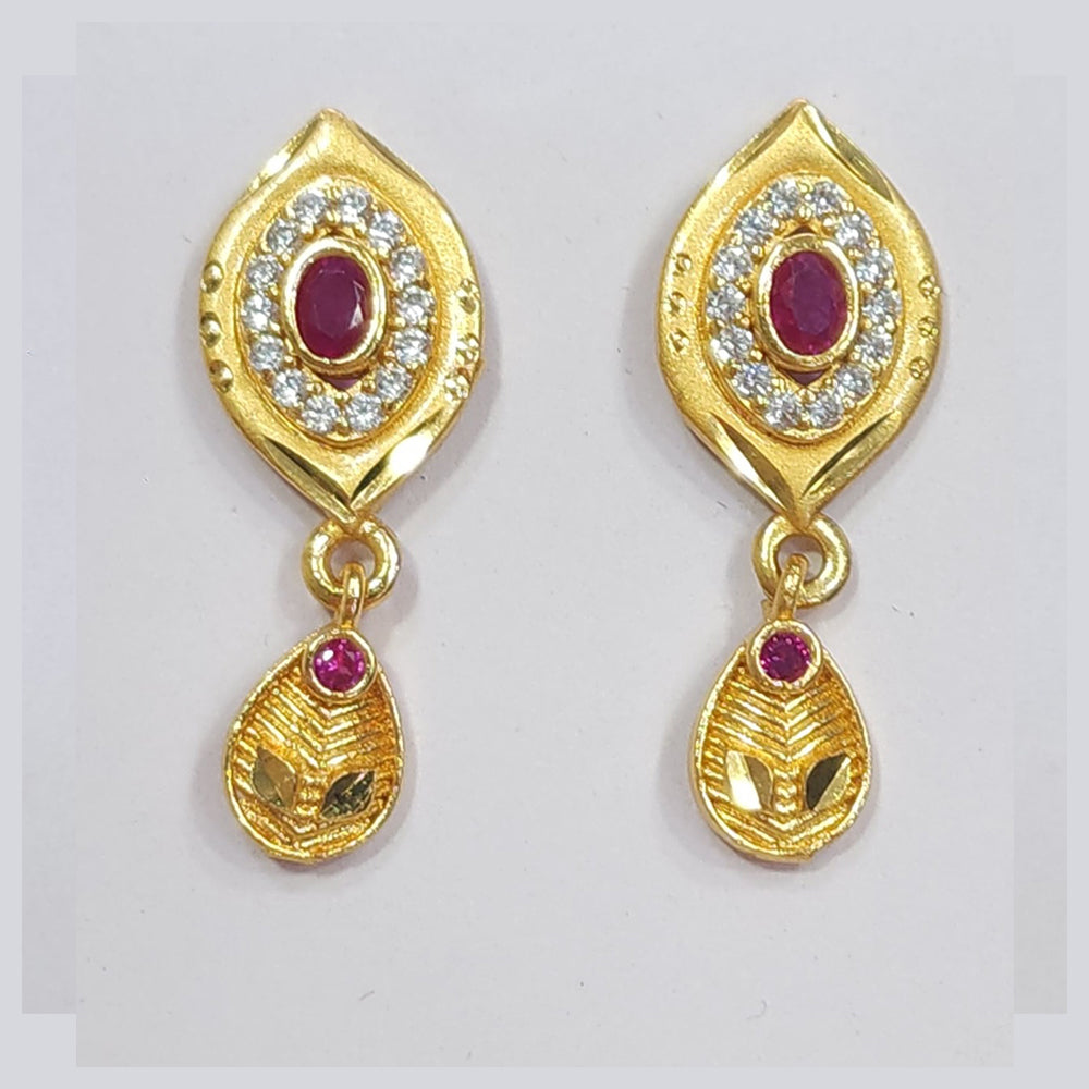 Raiya Raj Forming Gold Plated Austrian Stone Dangler Earrings