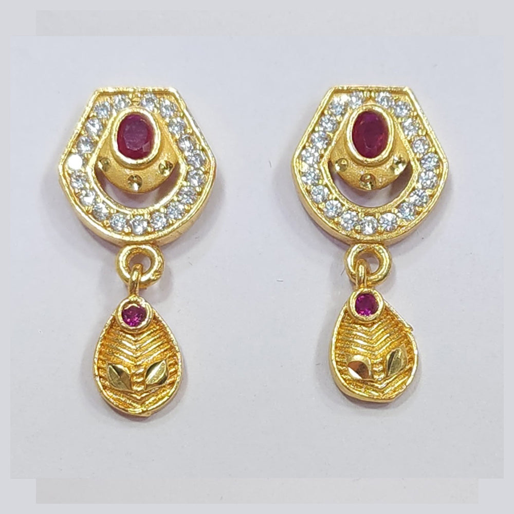 Raiya Raj Forming Gold Plated Austrian Stone Dangler Earrings